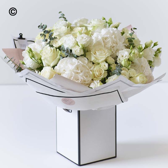 Beautifully Simple Showstopper White Flower Bouquet