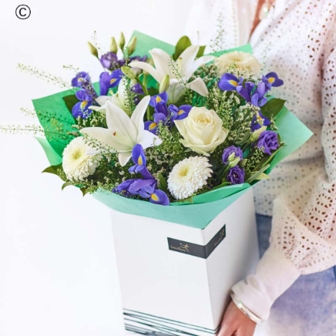 Brilliant Blue and White Bouquet